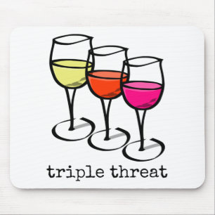 Cartoon wijngaarden Triple Threat Funny Winery Muismat