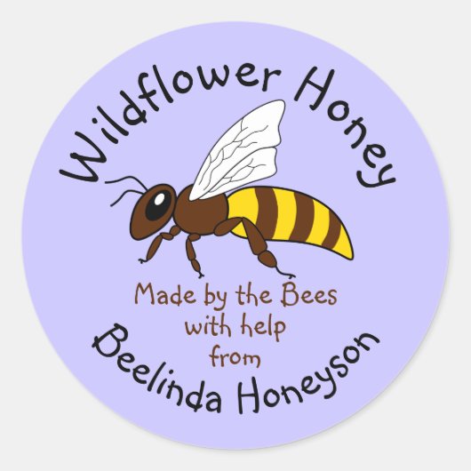 Cartoon Wildflower Honey Jar Label Stickers (Voorkant)