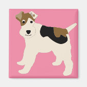 Cartoon Wire Fox Terrier Magneet (Voorkant)