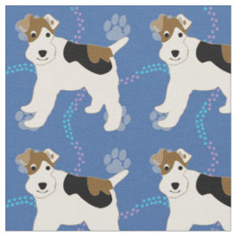 Cartoon Wire Fox Terrier Stof