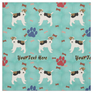 Cartoon Wire Fox Terrier Stof
