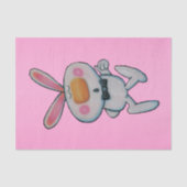 Cartoon wit konijntje geven duimen omhoog levendig tissuepapier (Voorkant)