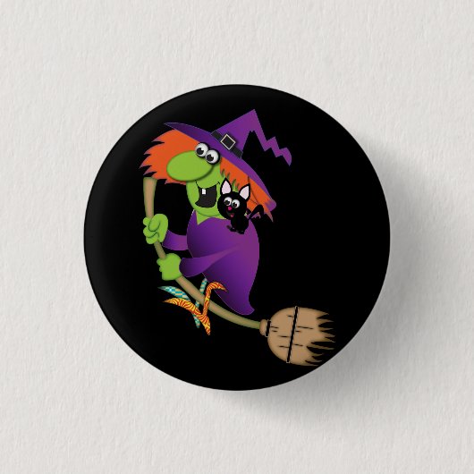 Cartoon Witch Button (Voorkant)
