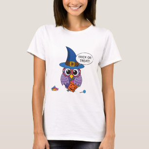 Cartoon Wizard Owl - Trick or treat T-shirt
