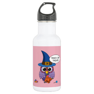 Cartoon Wizard Owl - Trick or treat Waterfles