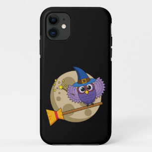 Cartoon Wizard Owl vliegen op kamer iPhone 11 Hoesje