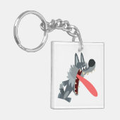 Cartoon Wolf AcrylSleutelhanger Sleutelhanger (Voorkant Links)