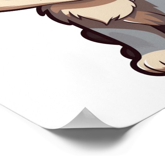 Cartoon wolf illustratie poster (Hoek)