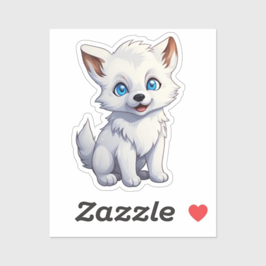 Cartoon wolf illustratie sticker (Vel)