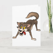 Cartoon Wolf met Goofy Expression Kaart (Voorkant)