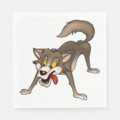 Cartoon Wolf met Goofy Expression Servet (Voorkant)