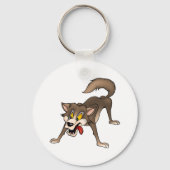 Cartoon Wolf met Goofy Expression Sleutelhanger (Achterkant)