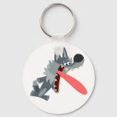 Cartoon Wolf Sleutelhanger (Voorkant)
