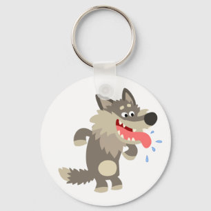 Cartoon Wolf Sleutelhanger