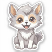 Cartoon wolf sticker (Voorkant)