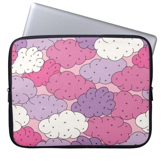Cartoon wolken, leuke  herhalen. laptop sleeve (Voorkant)