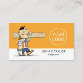 Cartoon Workman, Carpentry, Carpenter Visitekaartje (Voorkant)