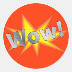 CARTOON WOW RONDE STICKER