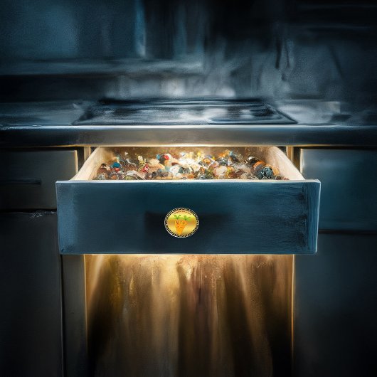 Cartoon wratten met grote ogen en een glimlach om keramische knop