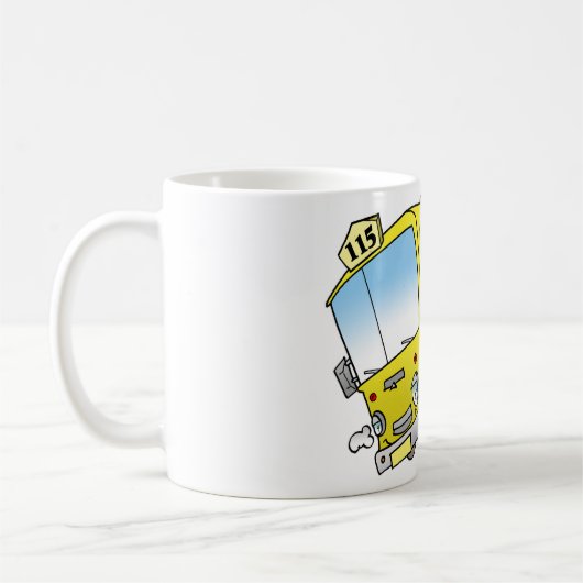 Cartoon Yellow Bus Mug (Gauche)