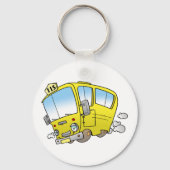 Cartoon Yellow Bus Sleutelhanger (Achterkant)