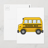Cartoon Yellow en Black School Bus Briefkaart (Voorkant / Achterkant)