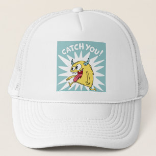 Cartoon Yellow Monster Running - Catch You Trucker Pet