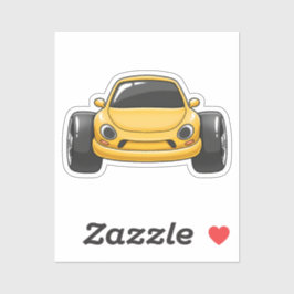 Cartoon Yellow Toon Car Sticker
