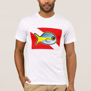 Cartoon Yellowtail Snapper Dive Flag T-shirt