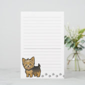 Cartoon Yorkshire Terrier (korte haar zonder buigi Briefpapier (Staand voorkant)