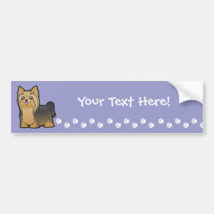 Cartoon Yorkshire Terrier (lange haren zonder buig Bumpersticker