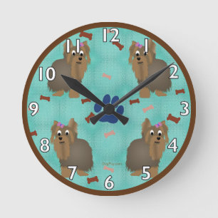 Cartoon Yorkshire Terrier Ronde Klok