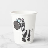 Cartoon Zebra Papieren Bekers (Voorkant)