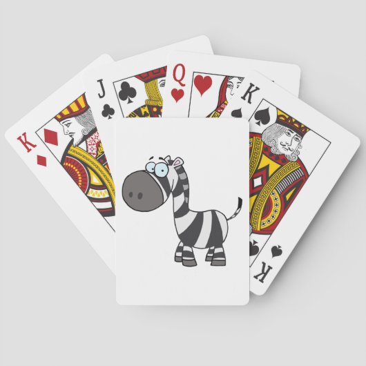 Cartoon Zebra Pokerkaarten (Achterkant)