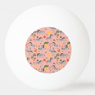 Cartoon Zebra's Grappig Naadloos Patroon Pingpongballen