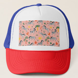 Cartoon Zebra's Grappig Naadloos Patroon Trucker Pet