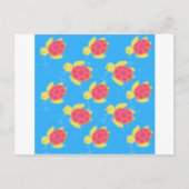 Cartoon Zee Turtle Pattern Briefkaart (Voorkant)