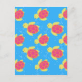 Cartoon Zee Turtle Pattern Briefkaart (Voorkant)