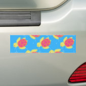 Cartoon Zee Turtle Pattern Bumpersticker (Op auto)
