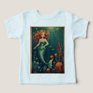 Cartoon Zeemeermin Meisjes T-shirt Whimsical Ocean