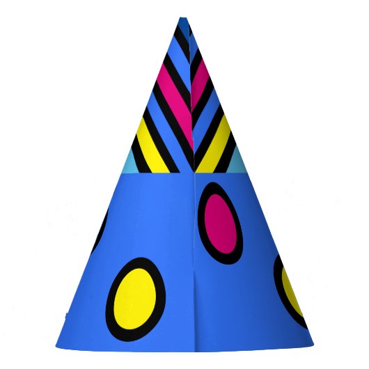 Cartoon zeemeeuw met kleurrijke sterren en cirkels feesthoedjes (Achterkant)