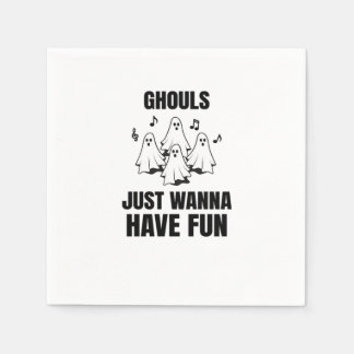 Cartoon zingen - "Ghouls willen gewoon plezier heb Servet