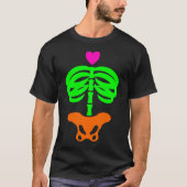 Cartoon Zombie Skeleton Ribcage Art T-shirt (Voorkant)