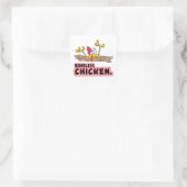 cartoon zonder been vierkante sticker (Tas)