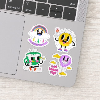Cartoon zuur Idee sticker set
