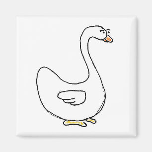 Cartoon zwaan sierlijk wit vogelontwerp magneet