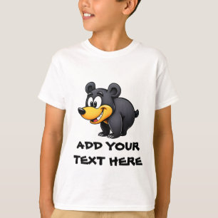 Cartoon zwart Beer T-shirt