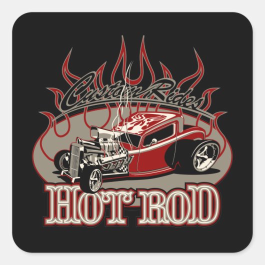 cartooncar25 vierkante sticker (Voorkant)