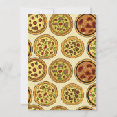 Cartoones pizzafeest verjaardag kaart (Achterkant)