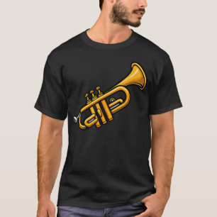 Cartoones trompet muziekinstrument jazz t-shirt